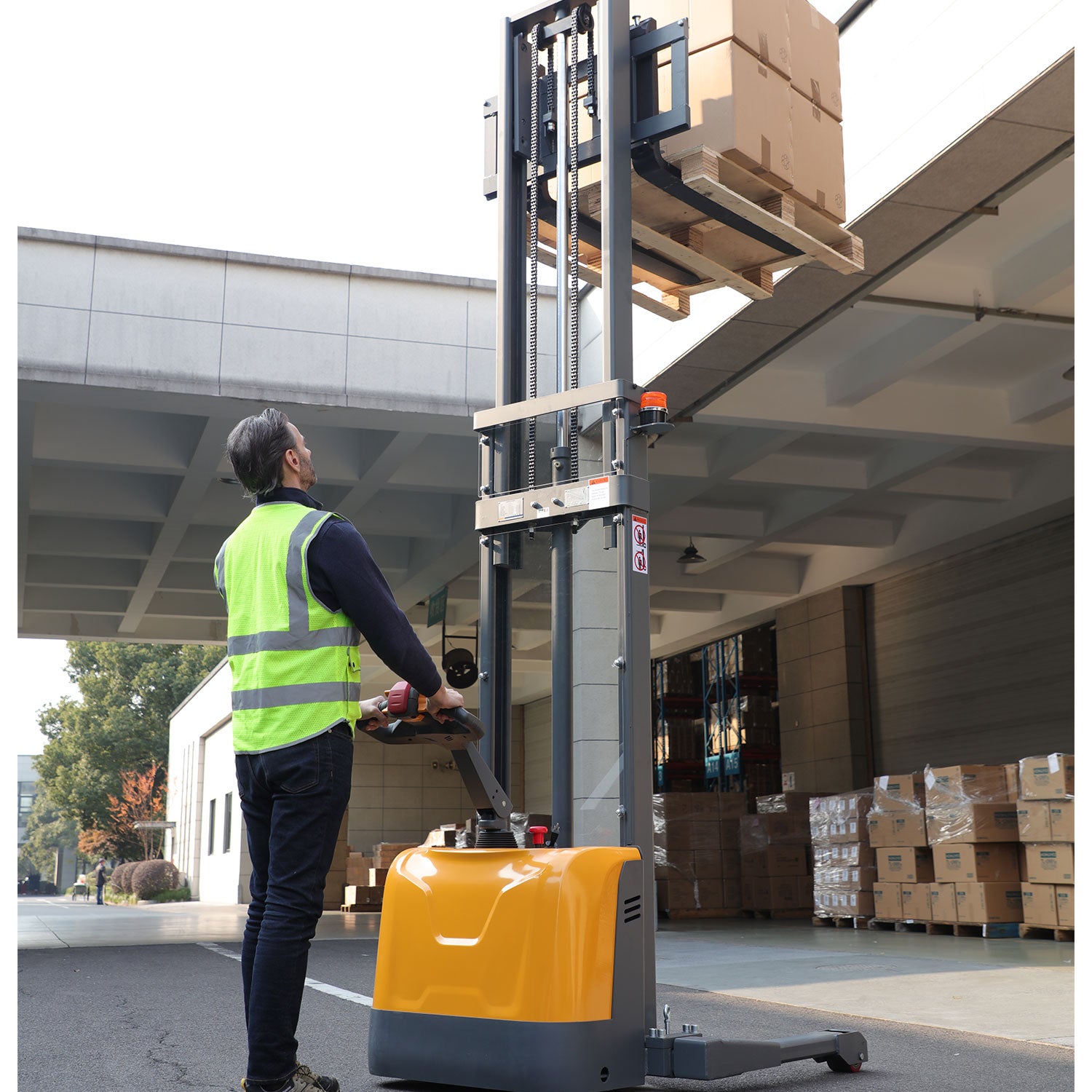 Full Electric Straddle Stacker| 3300 lb| 130" Lifting Height | A-3049