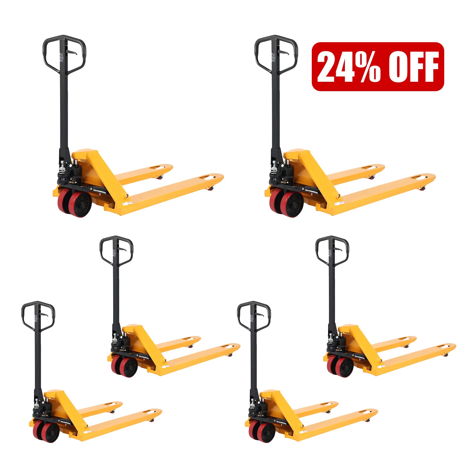 Hydraulic Pallet Jack| 5500 lb| 48"x21" Forks| PU or Nylon Wheels| Bulk Free Delivery| Apollolift A-1006