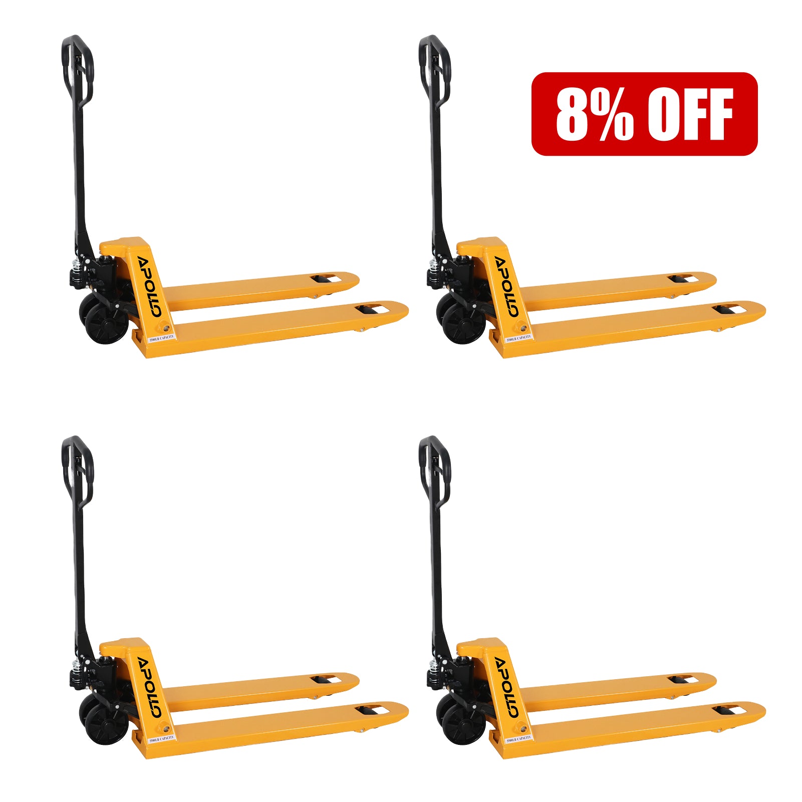 Hydraulic Pallet Jack| 5500 lb| 48"x21" Forks| PU or Nylon Wheels| Bulk Free Delivery