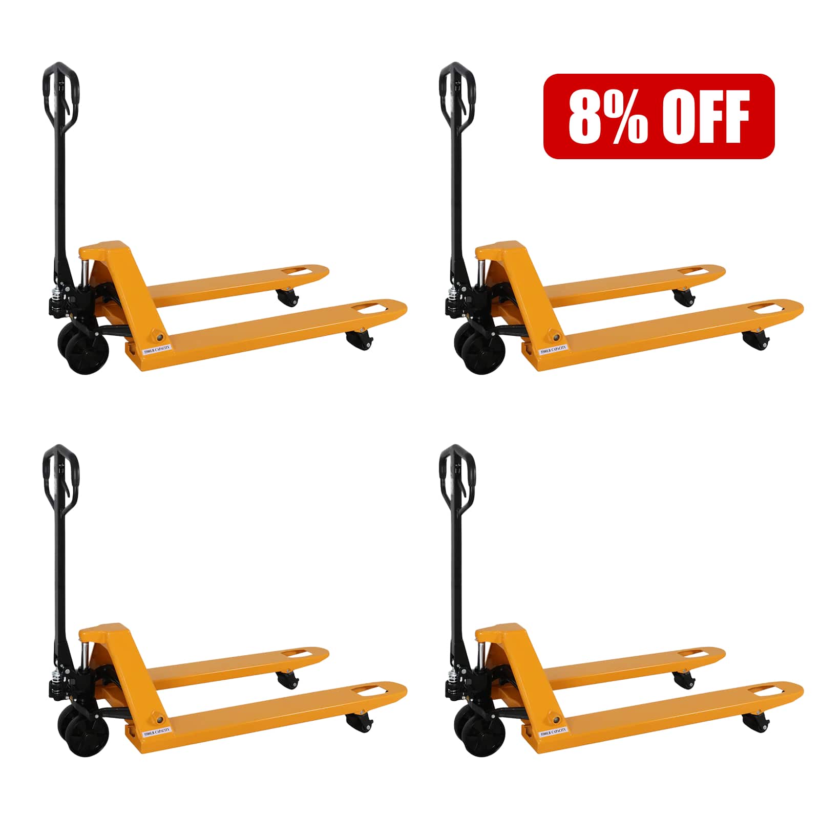 Hand Pallet Jack| 5500 lb| 48"x27" Forks| PU or Nylon Wheels| Bulk Free Delivery