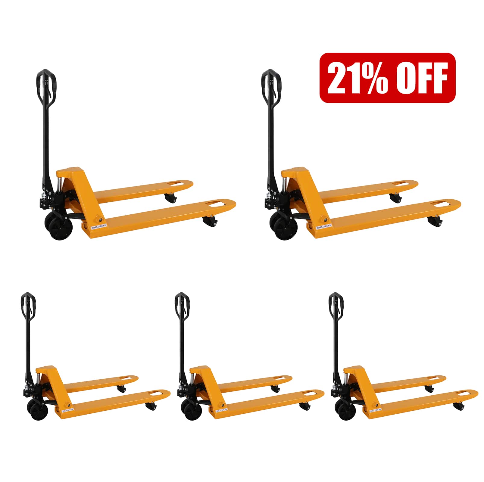 Hand Pallet Jack| 5500 lb| 48"x27" Forks| Nylon Wheels| CA Local Free Delivery| Apollolift A-1007(Nylon)