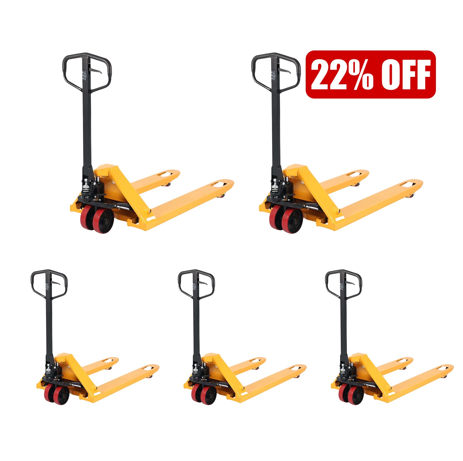 Hydraulic Pallet Jack| 5500 lb| 48"x27" Forks| PU or Nylon Wheels| Bulk Free Delivery