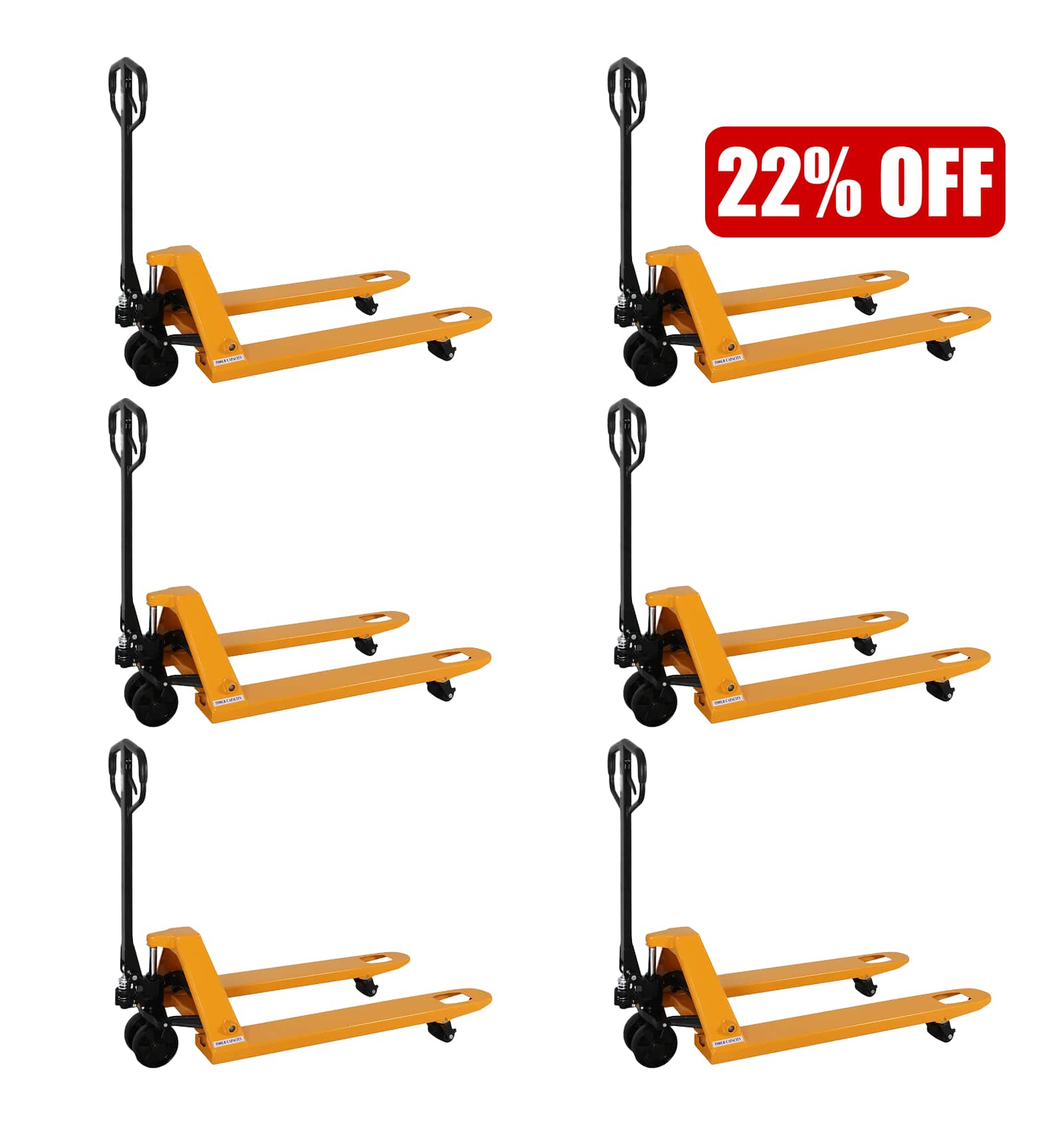 Hand Pallet Jack| 5500 lb| 48"x27" Forks| Nylon Wheels| CA Local Free Delivery| Apollolift A-1007(Nylon)