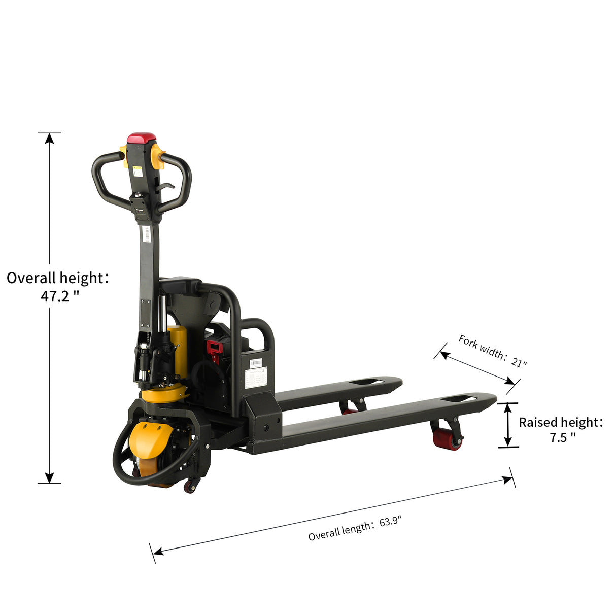Electric Walkie Pallet Truck| 3300 lbs.| 45"x21" or 48" x 27" Forks