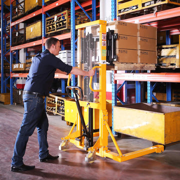 Manual Straddle Stackers| 1100-2200 lb| 63" Lifting Height| Adjustable Forks