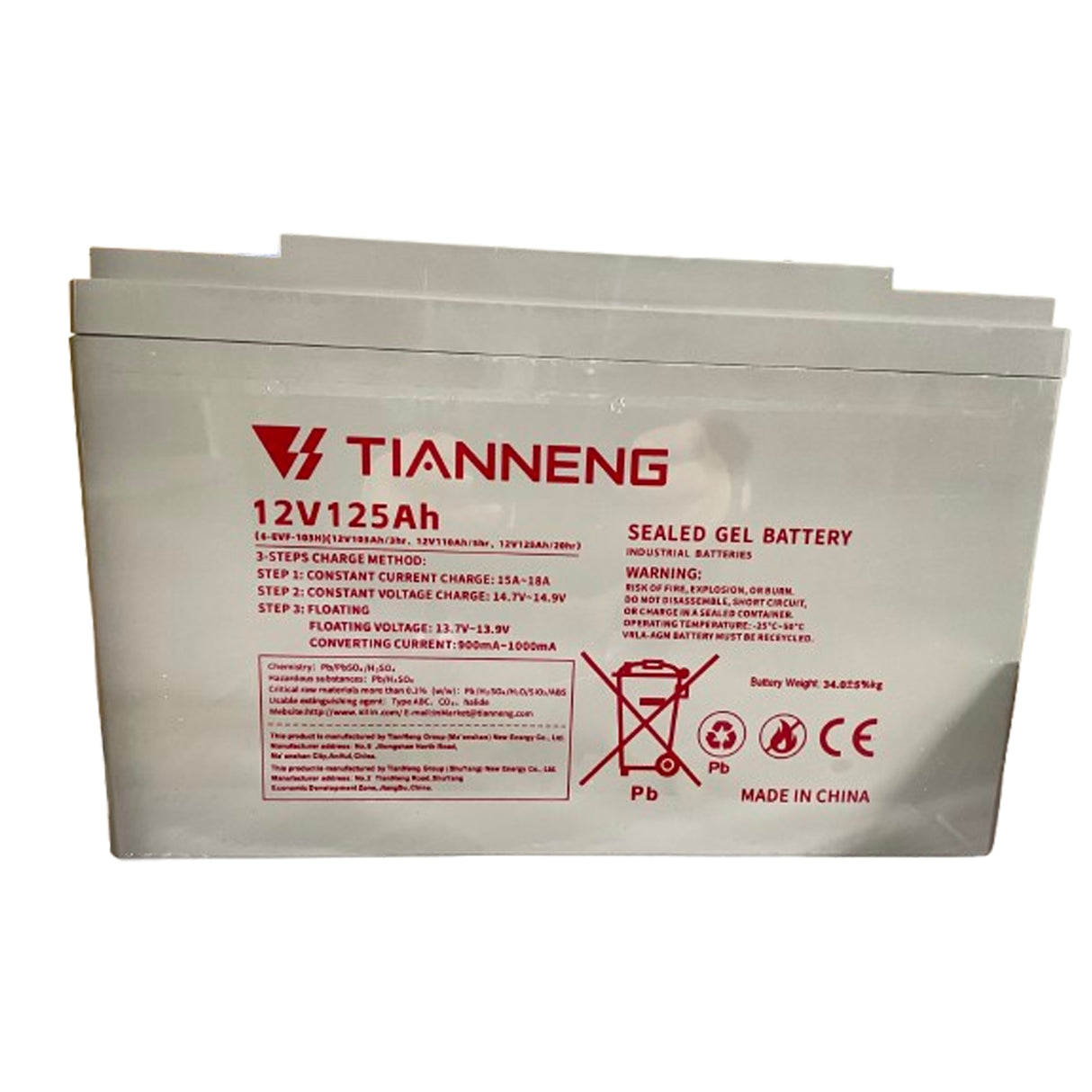 Battery for Fully Powered Stackers 12V125AH