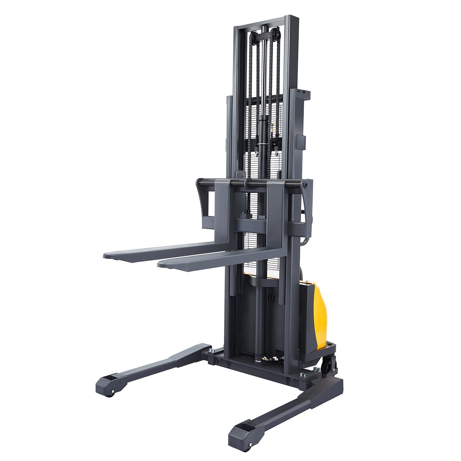 Semi-Electric Straddle Stacker| 2200 lb| 98" Lifting Height| Adjustable Forks| Apollolift A-3007