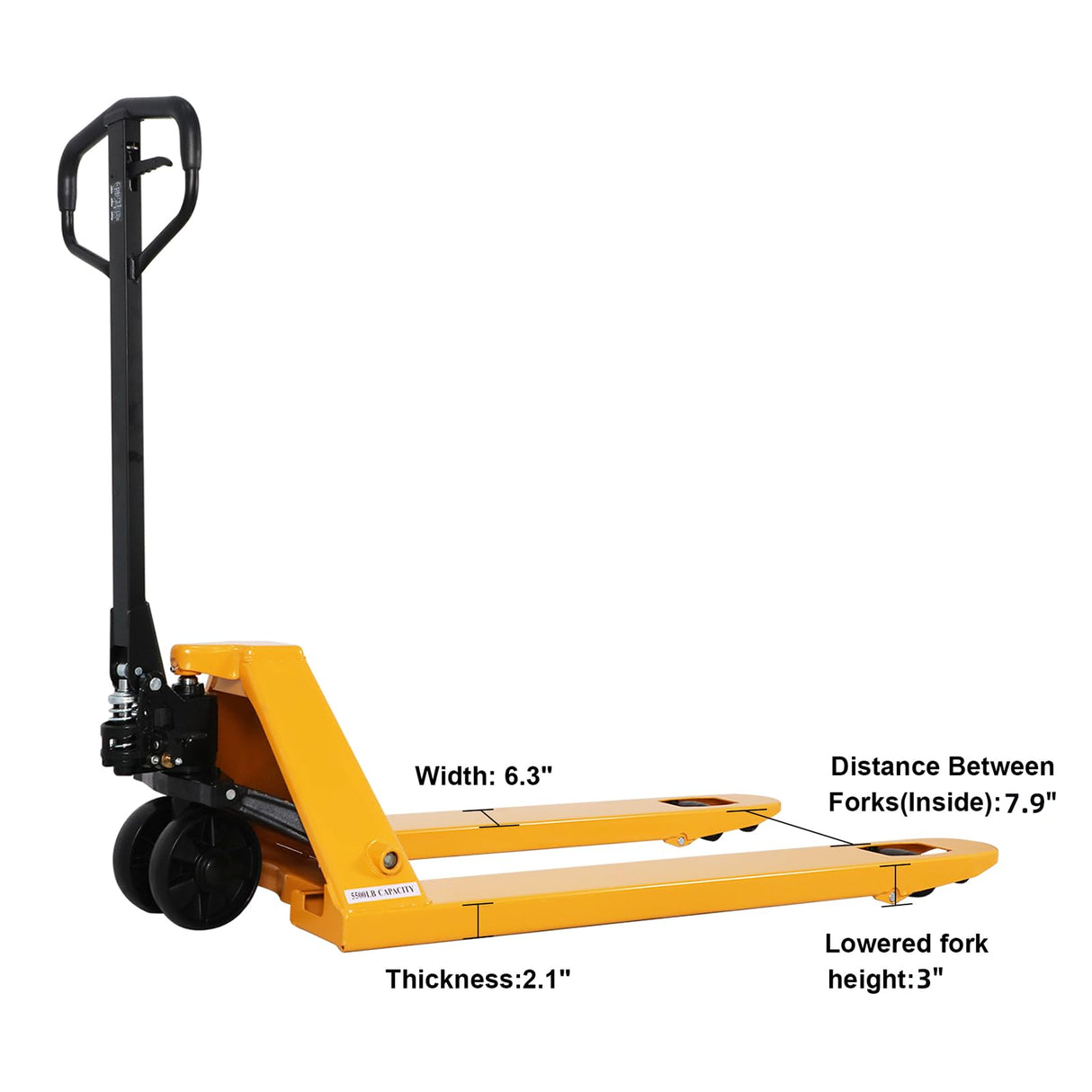 Hydraulic Pallet Jack| 5500 lb| 48"x21" Forks| PU or Nylon Wheels