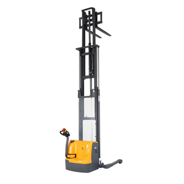 Electric Walkie Straddle Stacker| 3300 lb| 177"-220" Lifting Height| 24V/200AH