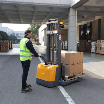 Full Electric Straddle Stacker| 3300 lb| 98"-130" Lifting Height