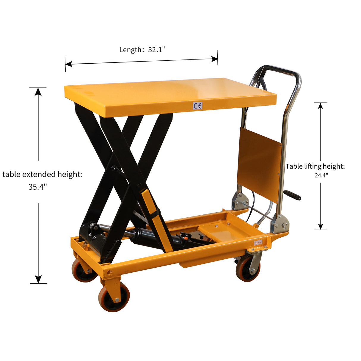 Single Scissor Lift Table| 660 lbs. or 1100 lbs.| 35.4" Lifting Height