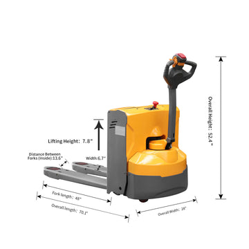 Electric Walkie Pallet Jack| 4400 lb| 48"x27" Forks| Apollolift A-1023