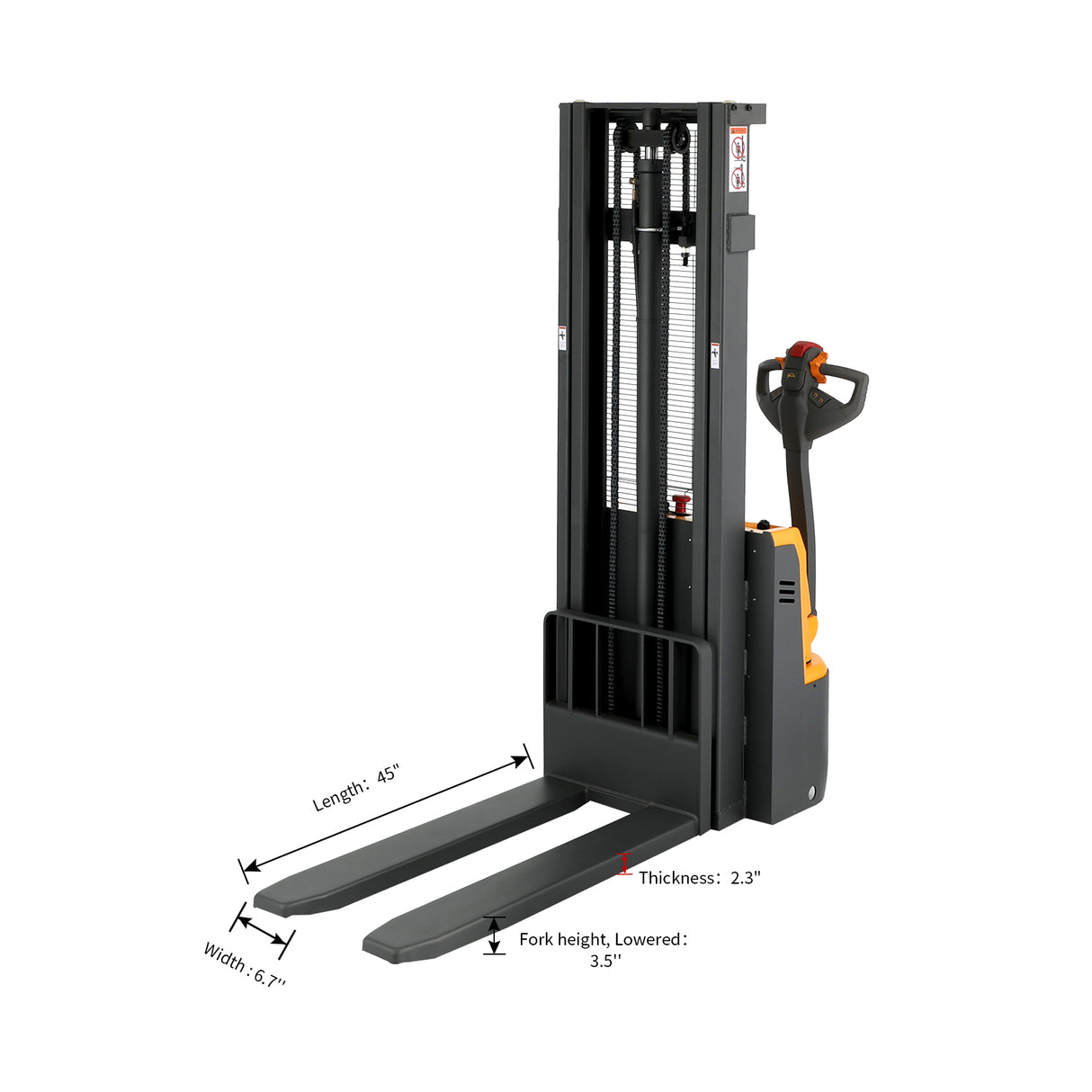 Full Electric Stacker| 2640 lb| 118" Lifting Height| Apollolift A-3027