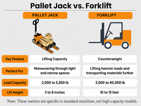 Pallet Jack vs Forklift: Which One Do You Need?