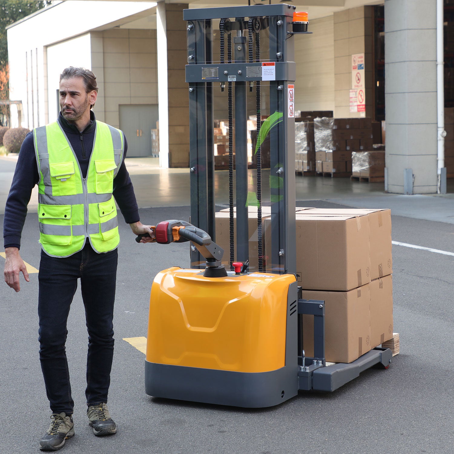 Full Electric Straddle Stacker| 3300 lb| 130" Lifting Height | A-3049