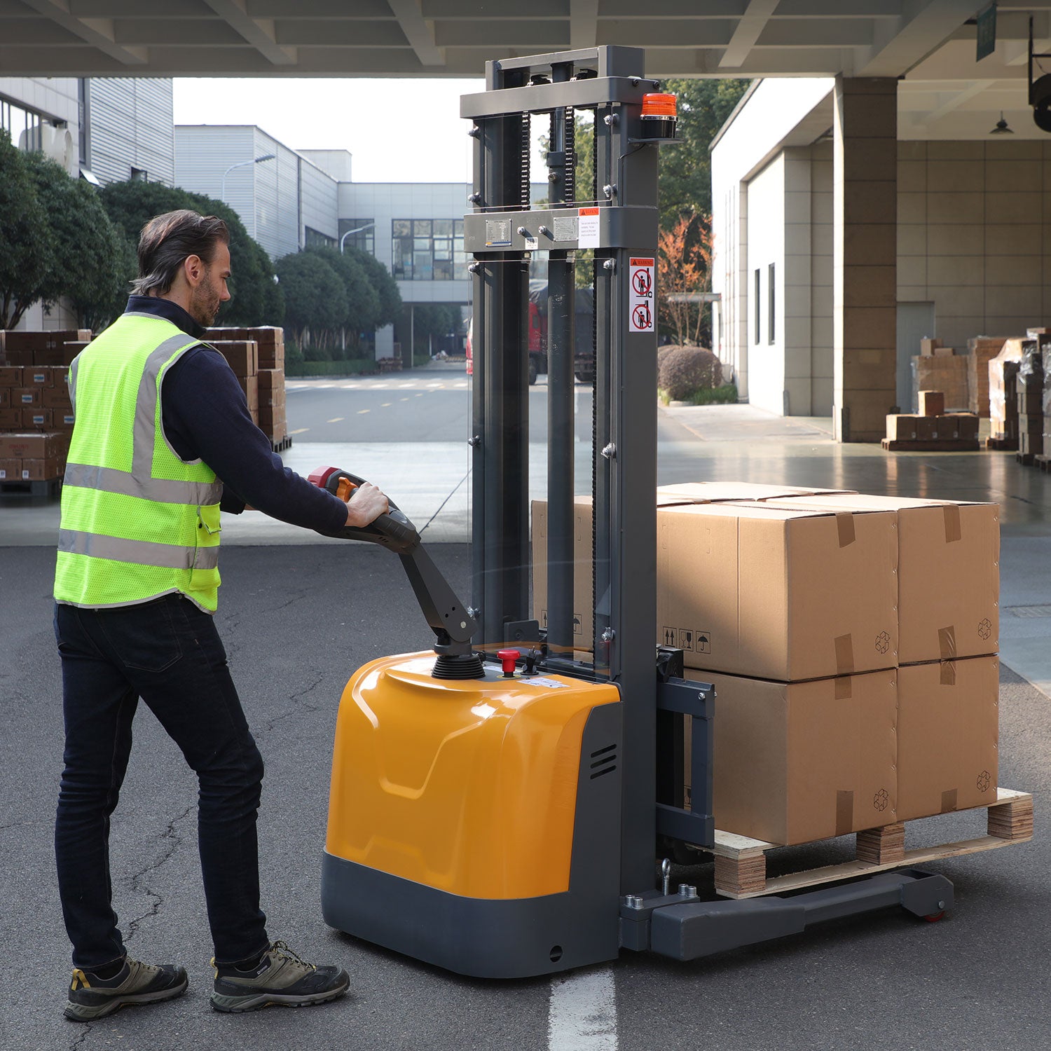 Full Electric Straddle Stacker| 3300 lb| 118" Lifting Height | A-3047