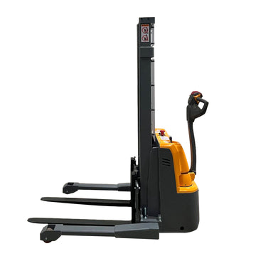 Lithium Battery Full Electric Walkie Stacker 3300lbs Cap. Straddle Legs. 118