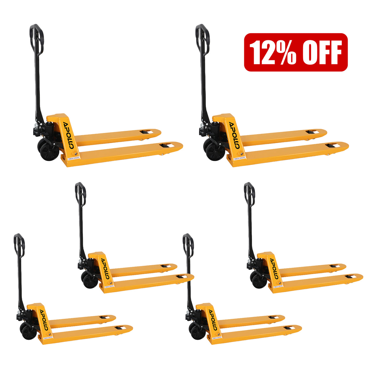 Hydraulic Pallet Jack| 5500 lb| 48"x21" Forks| PU or Nylon Wheels| Bulk Free Delivery