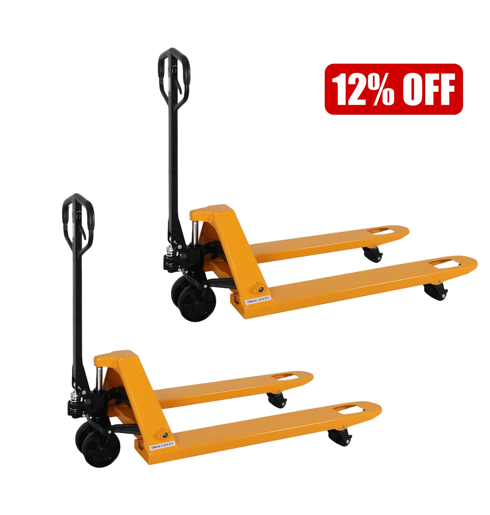 Hand Pallet Jack| 5500 lb| 48"x27" Forks| Nylon Wheels| IL Local Free Delivery| Apollolift A-1007(Nylon)