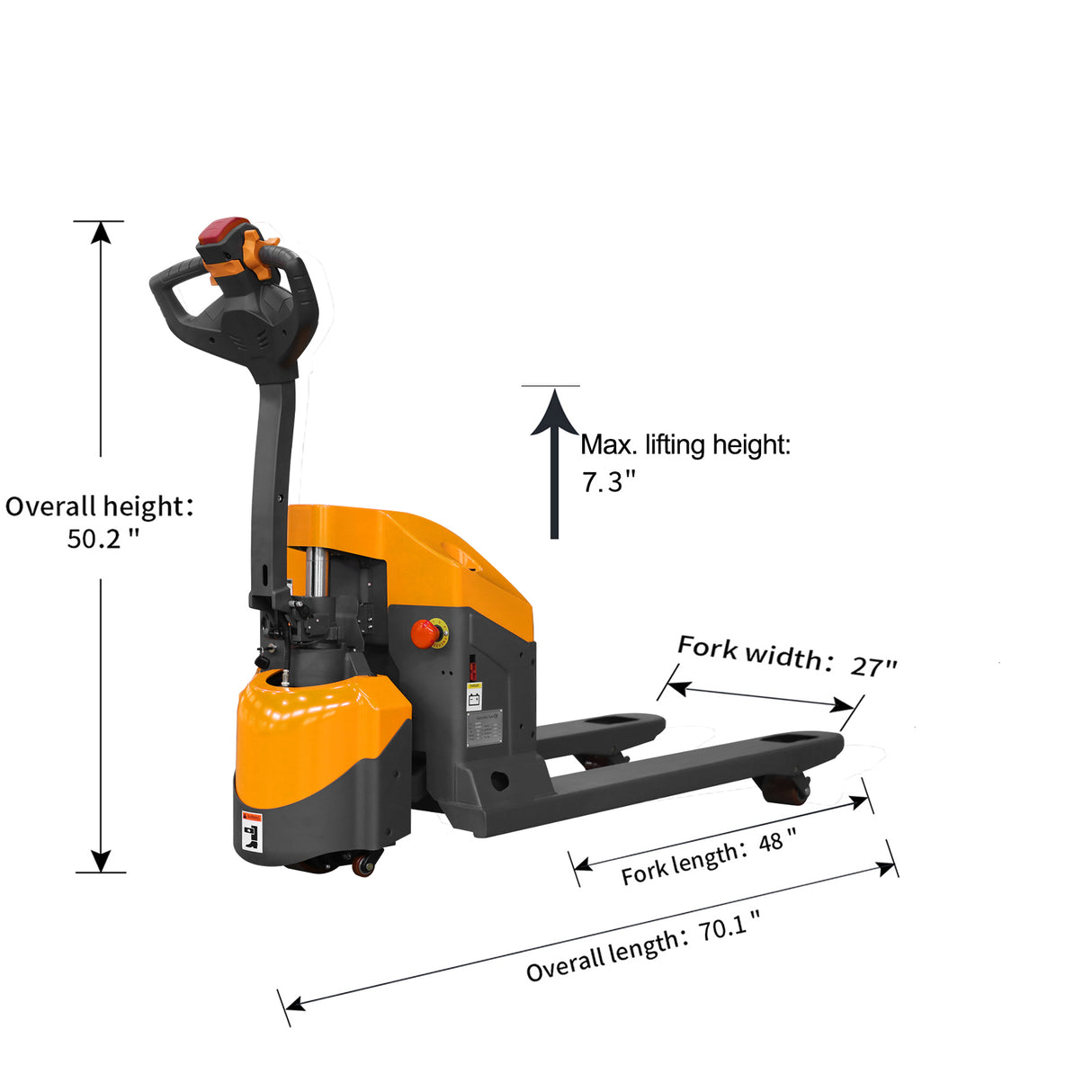 Electric Walkie Pallet Truck| 3300 lb| 48" x 27" Forks | A-1029