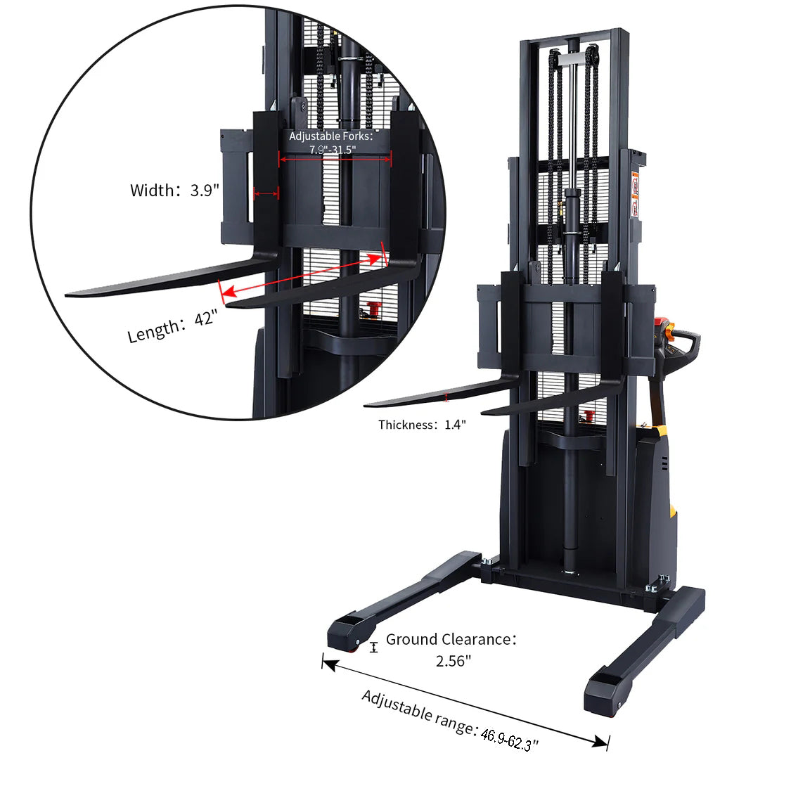 Electric Walkie Straddle Stacker A-3028 t