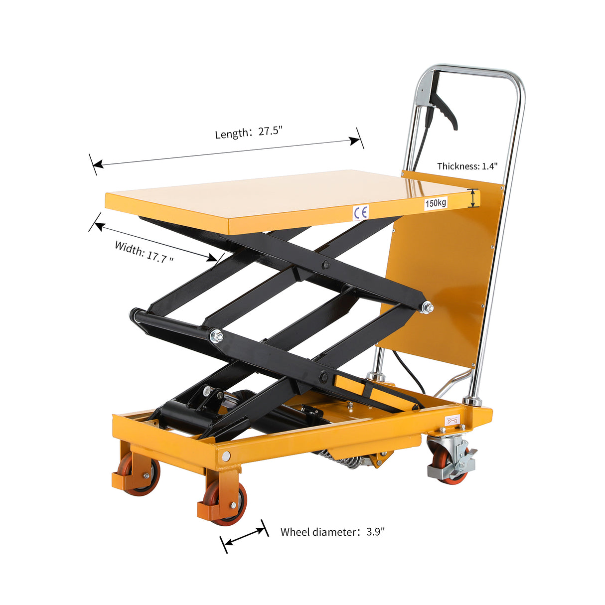 Double Scissor Lift Table| 330 lb| 31.4" Lifting Height