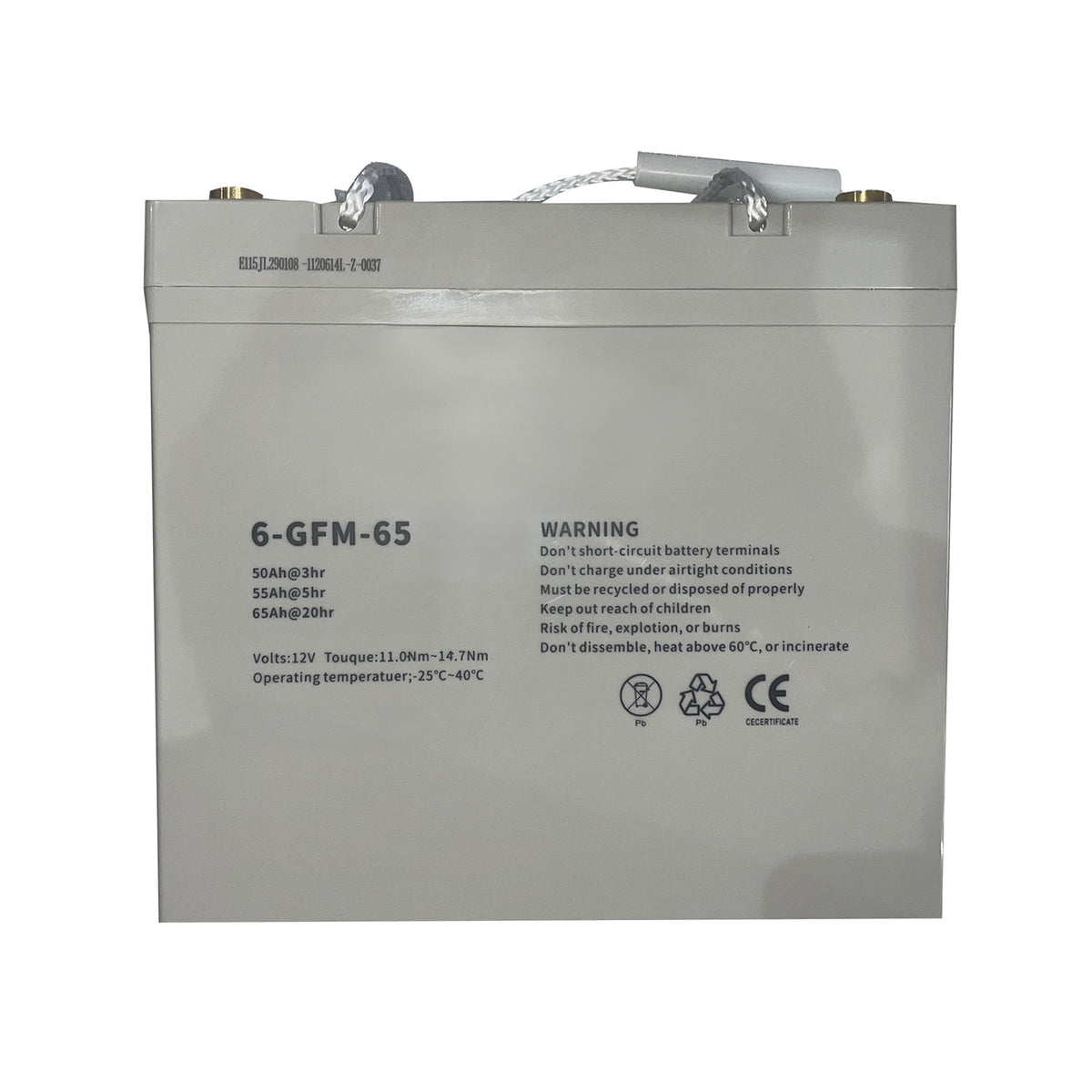 12V/65 Ah Rechargeable Lead Acid Battery