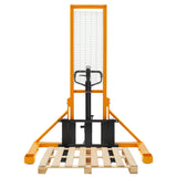 Manual Straddle Stacker| 1100 lb or 2200 lb| 63" Lifting Height| Adjustable Forks