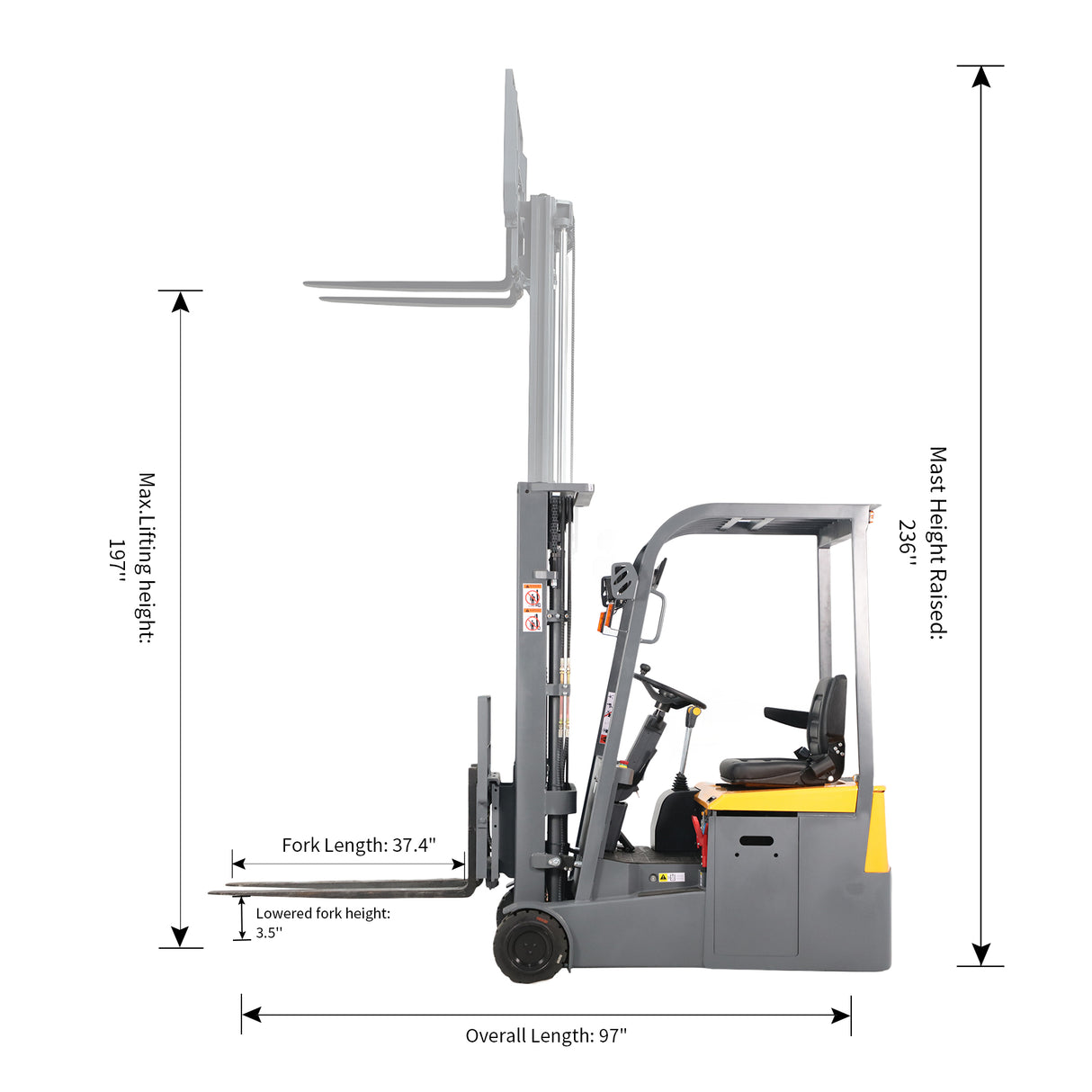 3 Wheels Electric Forklift A-3041