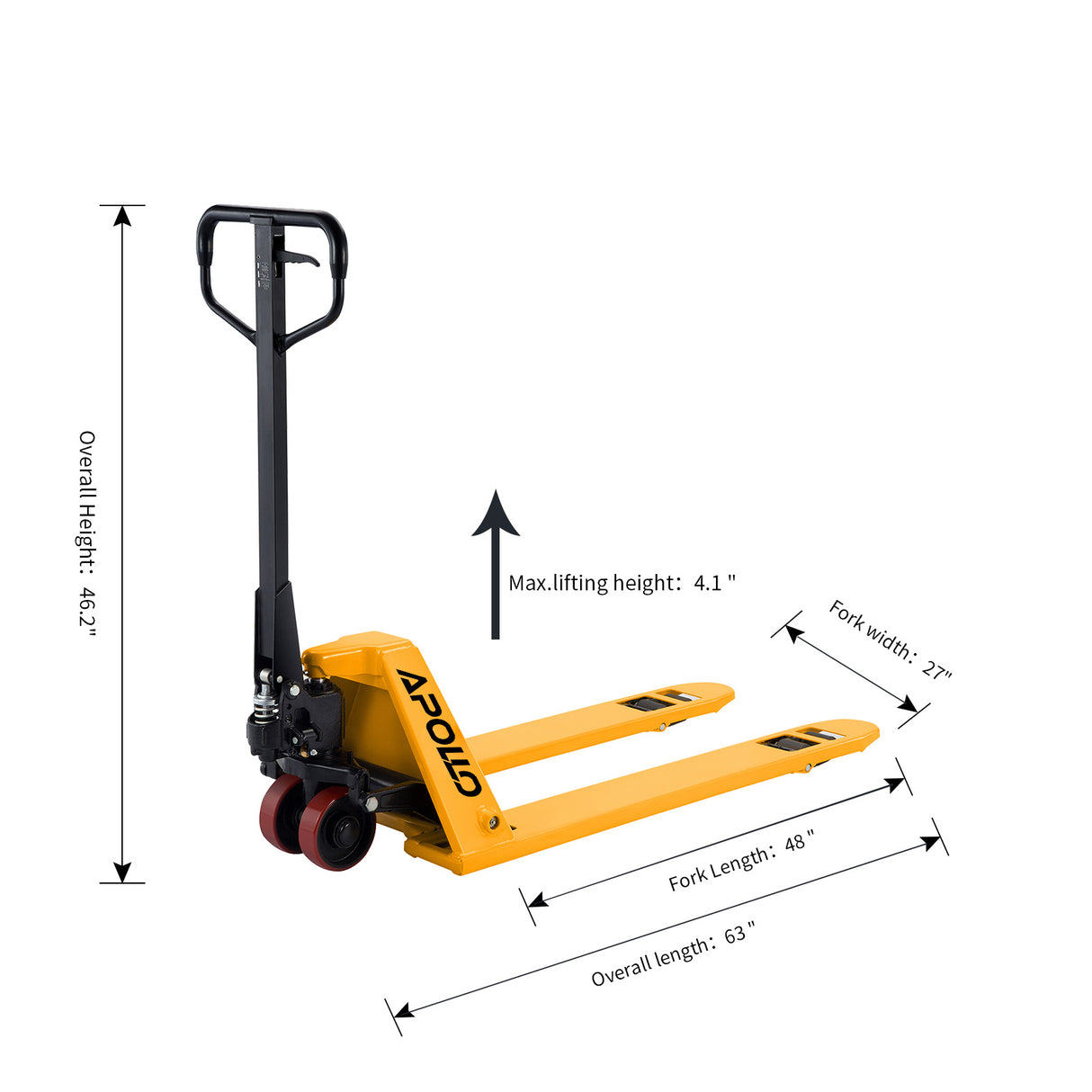 Low Profile Hand Pallet Jack A-1010 | 2,200 lb Capacity