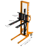 Manual Stacker| 1100 lb or 2200 lb| 63" Lifting Height| Fixed Legs