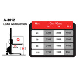 Semi-Electric Straddle Stacker A-3012| 3,300 lb Capacity | 118" Lift Height