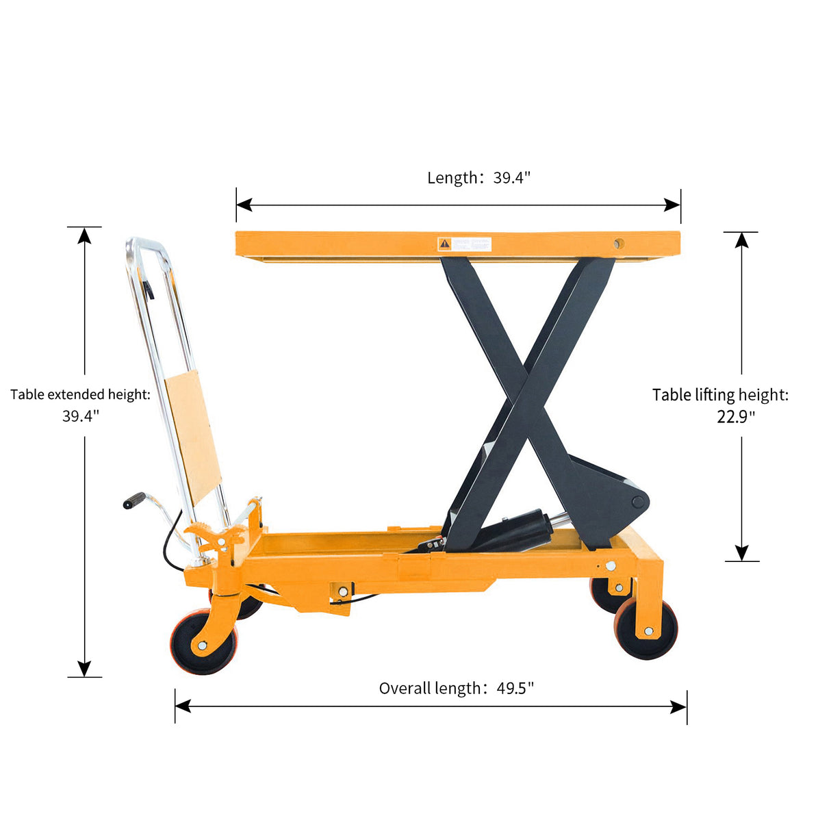 Single Scissor Lift Table| 1760 lbs. or 2200 lbs.| 39.4" Lifting Height