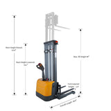 Li-ion Powered Electric Straddle Stacker A-305001 | 98" Lift Height