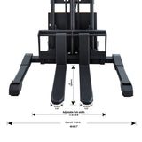 Semi-Electric Straddle Stacker| 3300 lbs.| 98" or 118" Lifting Height| Straddle- Leg| 12V/100AH