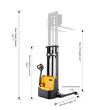 Full Electric Straddle Stacker| 3300 lbs.| 98" or 118" Lifting Height| Straddle-Leg