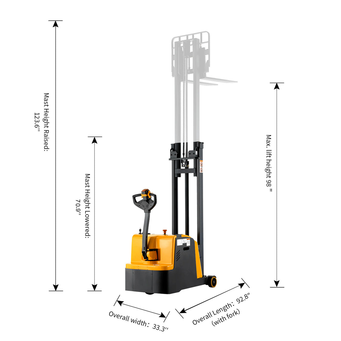 Counterbalanced Electric Stacker | 2200 Lbs. | 98