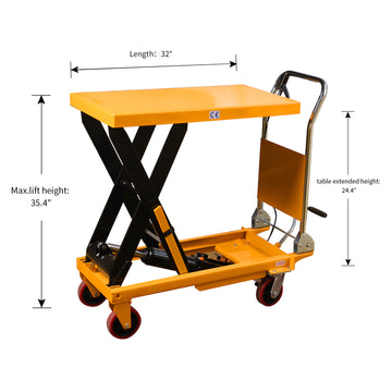 Single Scissor Lift Table| 1100 lb| 35.4