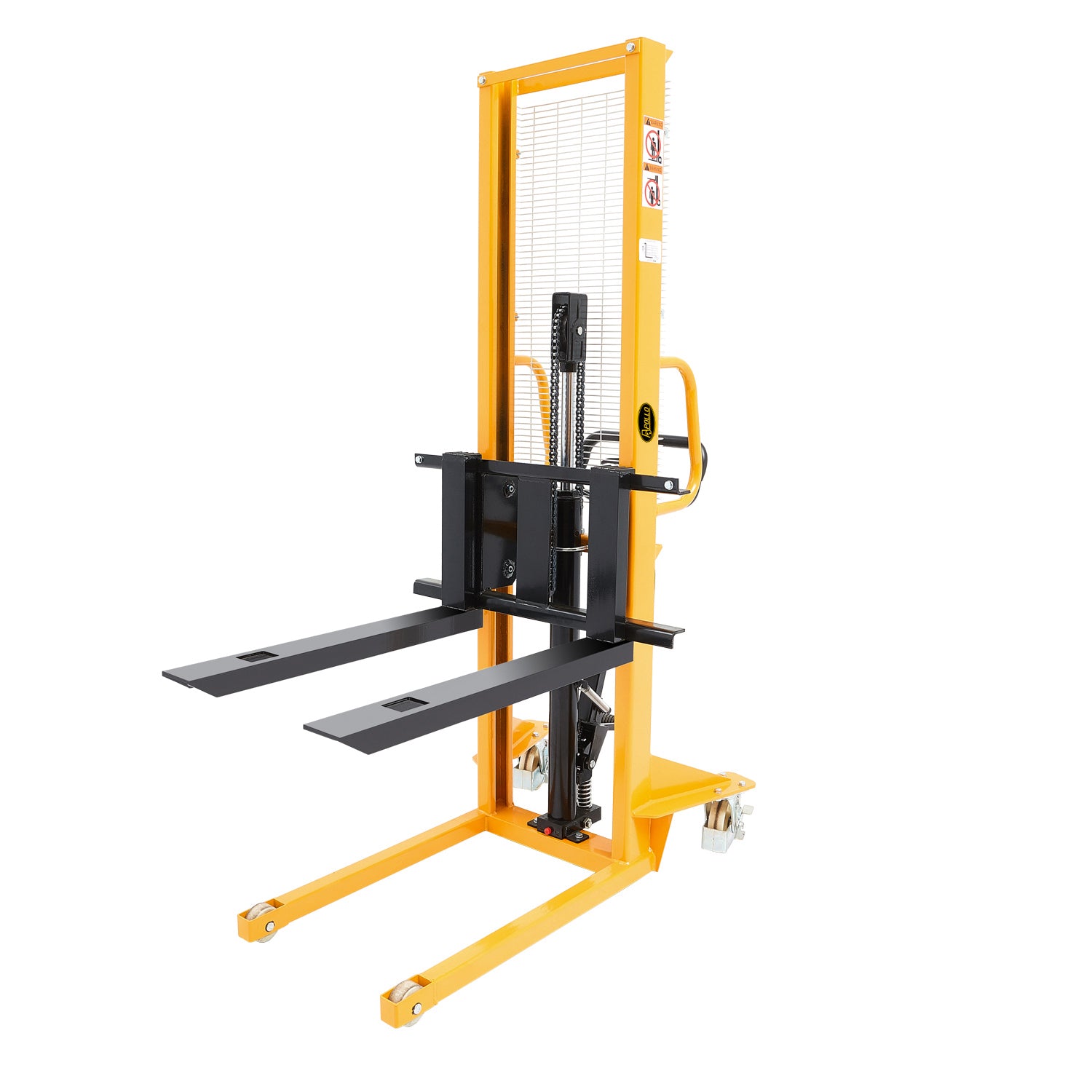 Manual Pallet Stacker Adjustable Forks 1100lbs Cap. 63" Lift Height A-3002