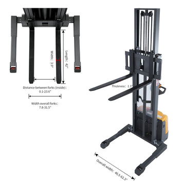 Full Electric Straddle Stacker| 3300 lb| 98