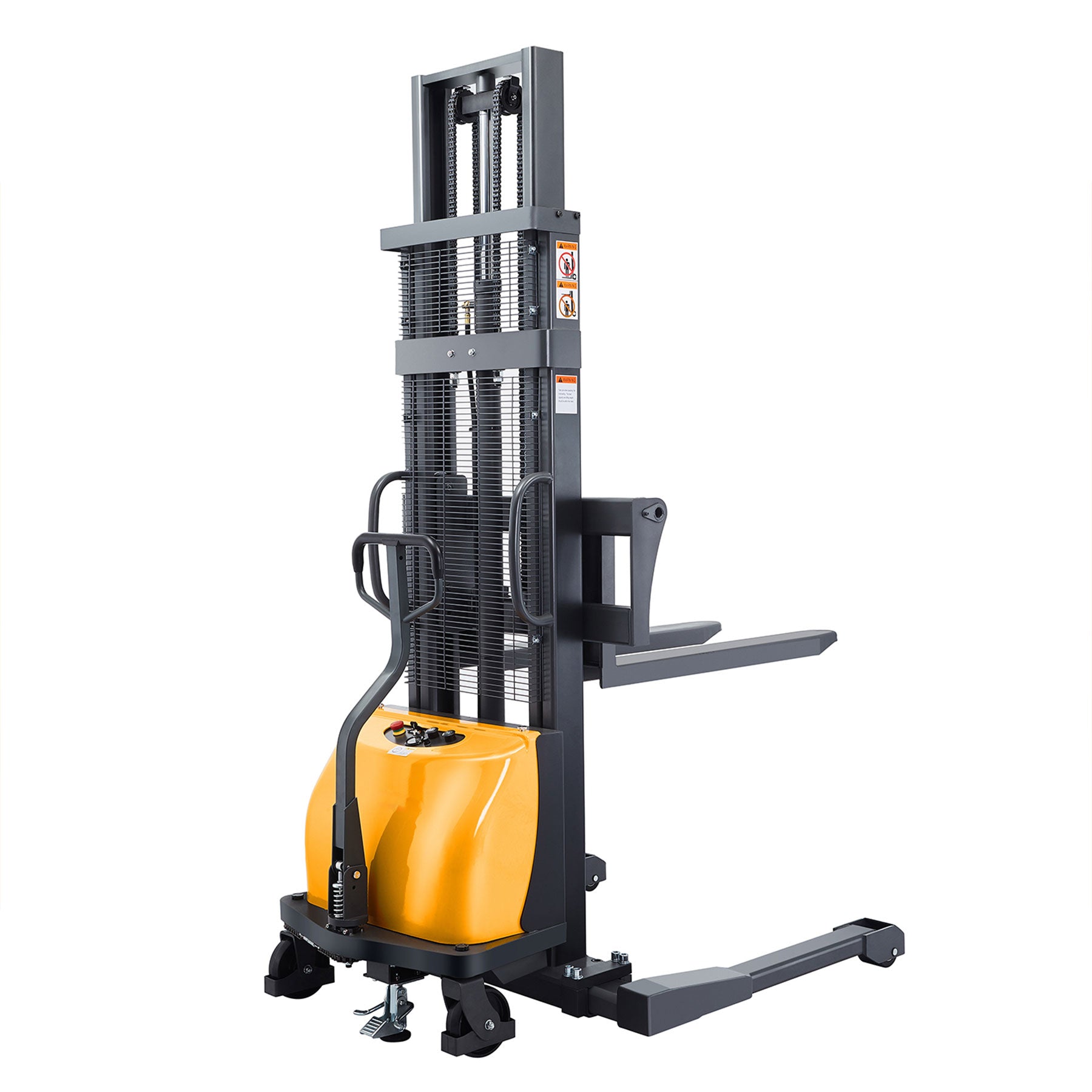 Semi-Electric Straddle Stacker| 2200 lb| 118" Lifting Height| Adjustable Forks| Apollolift A-3008