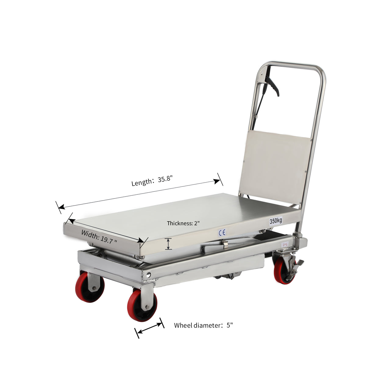Double Scissors Lift Table 770 lbs. 51.2" lifting height - Stainless (6814958583976)