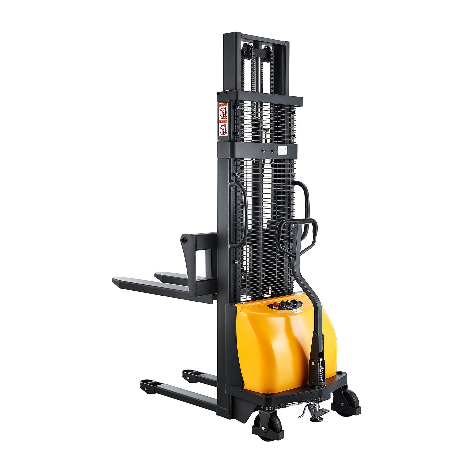 Semi-Electric Stacker| 2200 lb| 118" Lifting Height| Adjustable Forks & Fixed Legs| Apollolift A-3015