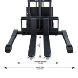 Semi-Electric Straddle Stacker| 3300 lb| 118" Lifting Height| Straddle-Leg | 24V/120AH| A-3010