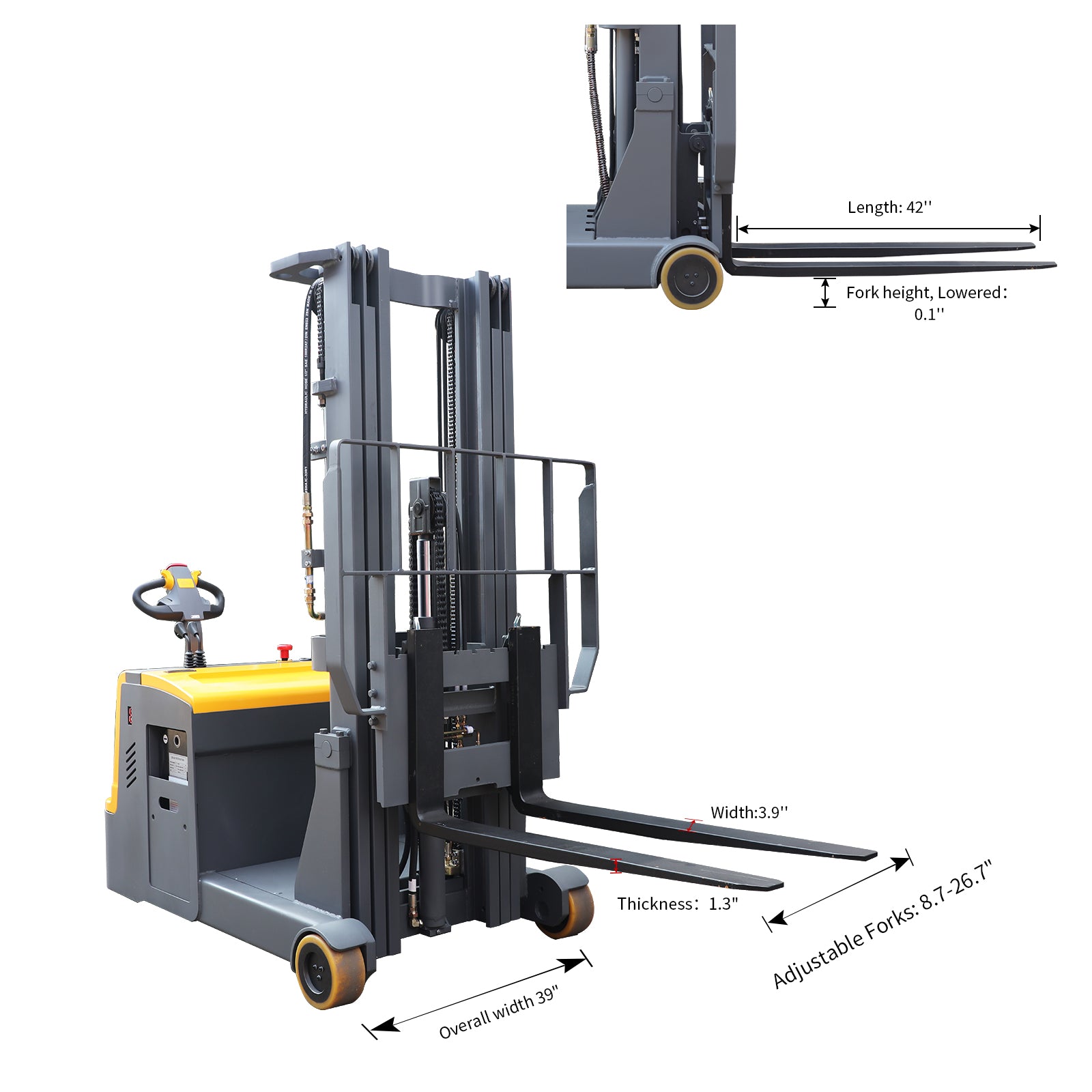 Counterbalanced Electric Stacker 3300lbs 177